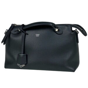 Fendi By The Way Handbag Shoulder Bag Leather Black